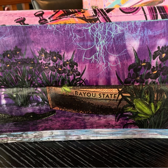 2 VERY BRUISED Trader Joe’s  reusable bags / totes Louisiana - Picture 4 of 4